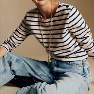 SEZANE COLETTE MARINIÈRE Long Sleeve Top, Size Small